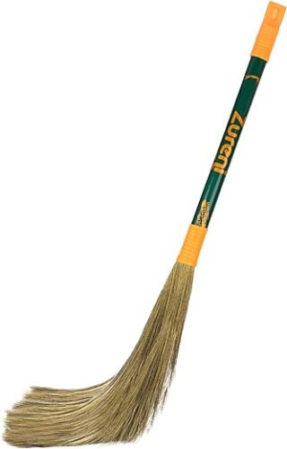 Zureni BR-08 Torus Broom Phool Jhadu with Natural Shillong Long Grass 21 inch Handle Stick, Cleaning, Dust Removal & Easy Floor Sweeping